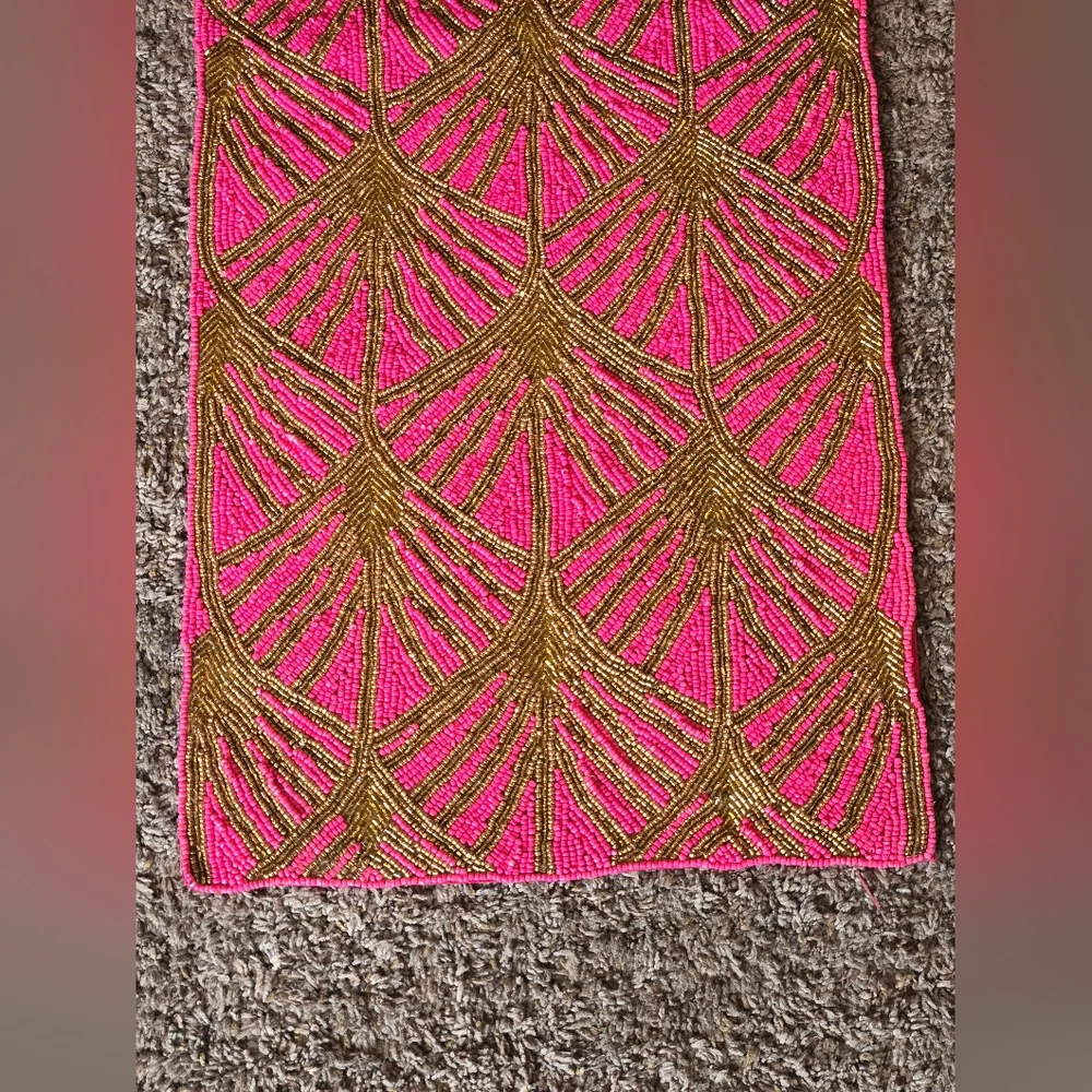 RARE! The World Traveler Collection Beaded Centerpiece Table Runner 13x36 Lined
